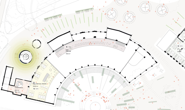 2. Preis: Gewers & Pudewill (Berlin); Grundriss Obergeschoss Lokschuppen I