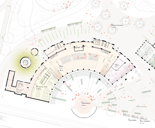 2. Preis: Gewers & Pudewill (Berlin); Grundriss Erdgeschoss Lokschuppen I