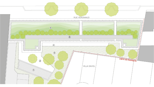 Gebude A, Dachaufsicht