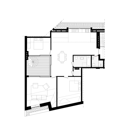 Grundriss der großen Patiowohnung am Kottbusser Damm
