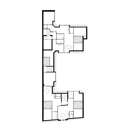 Grundriss des lteren, unrealisierten Projekts Urban Patio in der Herrmannstrae (201618)