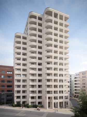 Preisträger DNP 2024 und Sieger in der Kategorie A: Wohnhochhaus Drei Horizonte in Frankfurt am Main von O&O Baukunst / ARGE Schwedler Trio (O&O Baukunst mit Stefan Forster Architekten & Karl Dudler Architekten)