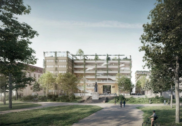 3. Preis: SERO Architekten und Kollektiv B mit Rainer Schmidt Landschaftsarchitekten, Perspektive