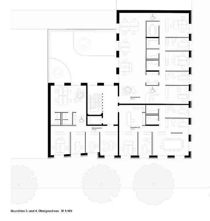 Los 5, 2. Preis: Baumschlager Eberle Architekten (Berlin): Grundriss 3. und 4. Obergeschoss