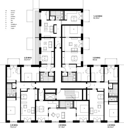 Los 3, 2. Preis: dreibund architekten (Bochum): Grundriss 5. Obergeschoss