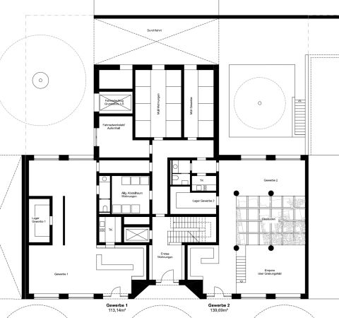 Los 3, 2. Preis: dreibund architekten (Bochum): Grundriss Erdgeschoss