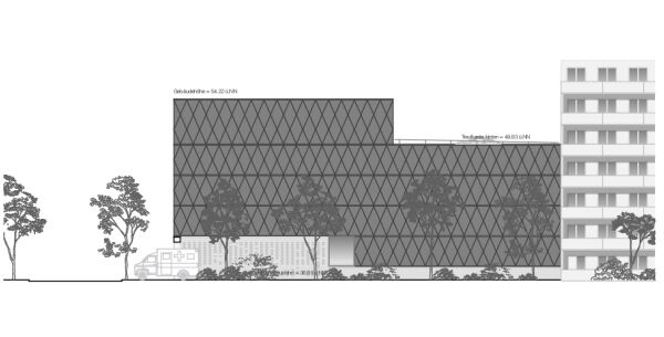 Ansicht Vorplatz Parkhaus