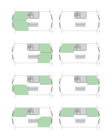 Flexible Raumaufteilung um den zentralen Kern