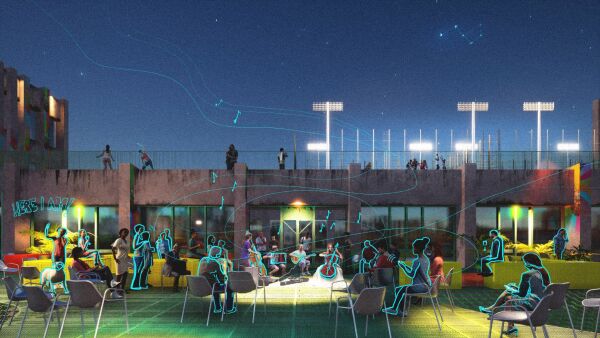 In dem Projekt Revitalisierung der Urbanen Oasen: Ein Neues Leben fr den Innenhof wurde dieser zu einem zugnglichen Raum mit beweglichen Mbeln umgestaltet, der fr Erholung, Essen, Sport und Veranstaltungen genutzt werden kann.