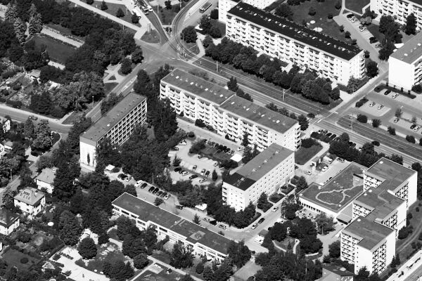 Luftbild Ossietzky-Hof in Nordhausen, historisch