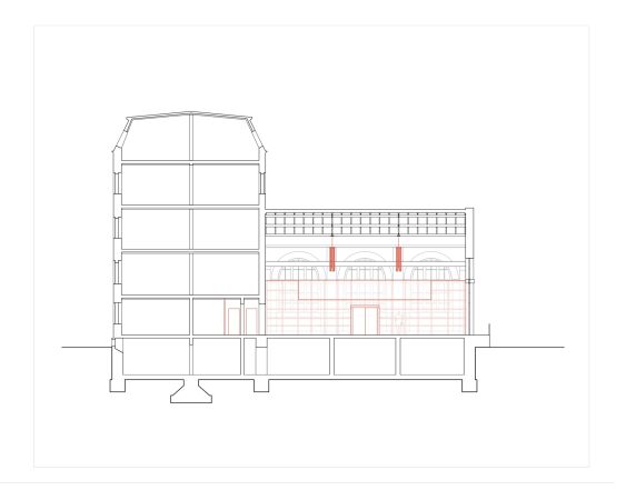 L�ngsschnitt mit Akkumulatorenhaus links