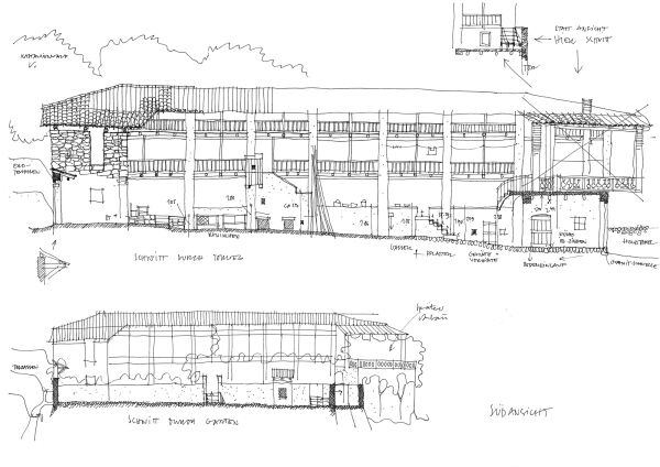 Bauaufnahme oberitalienisches Weinbauernhaus, 1960
