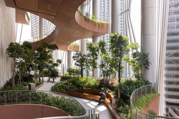 CapitaSpring in Singapur von BIG-Bjarke Ingels Group (Kopenhagen, New York) und CRA-Carlo Ratti Associati (Turin, New York)