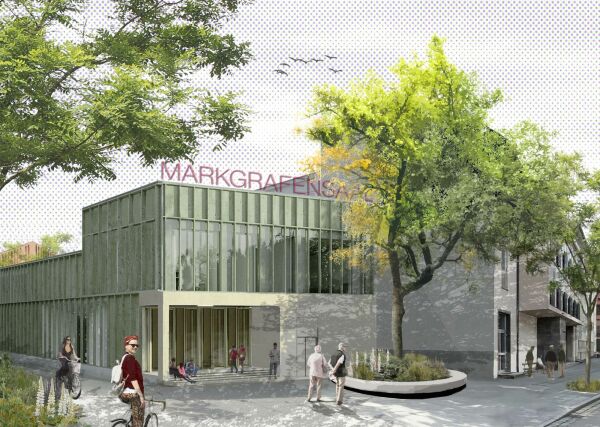 1. Preis: LAUX Architekten; Perspektive Markgrafenplatz