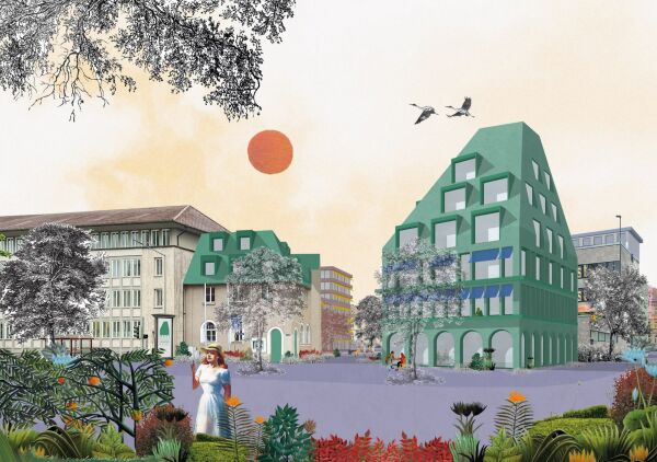 Anerkennung: dreisterneplus Architektur und Stadtplanung mit Reichwald Schultz & Partner; Perspektive Entree