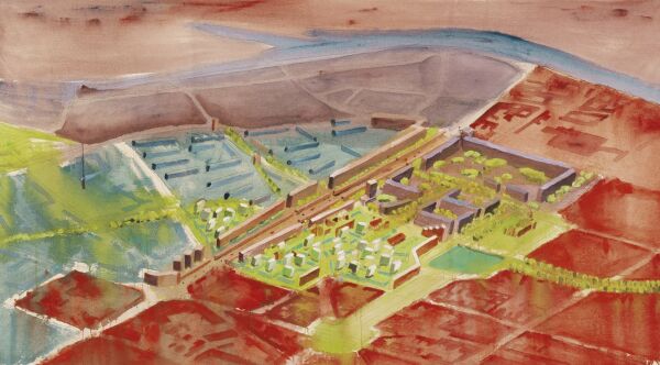 Heinrich-Heine-Strae Berlin, l auf Leinwand von Sauerbruch Hutton 1993