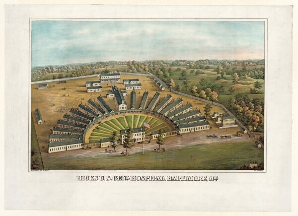 Das Hicks General Hospital der US-Armee, Baltimore, Maryland, 1865