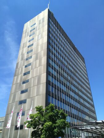 Fernmeldehochhaus von Hans Merkenthaler vor dem Umbau