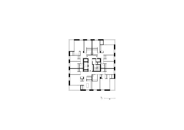 Grundriss Geschosse 14 und 15 Turm