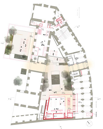 2. Preis: Chartier Corbasson Architectes (Paris); Grundriss Erdgeschoss