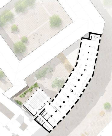 1. Preis: O&O Baukunst (Berlin); Grundriss 1. Obergeschoss