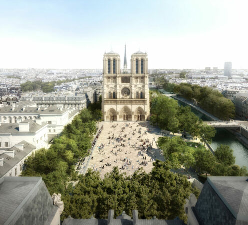 Ausgewhlte Projekte Bureau Bas Smets: Aerial View Notre Dame de Paris