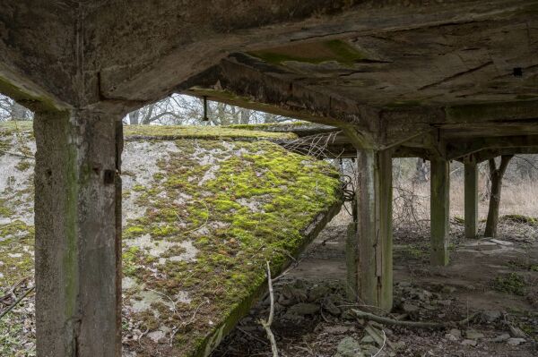 Reste der Badeanstalt an der Elbe, gegenber dem Restaurant Kornhaus, gebaut 1929, Aufnahme: 2023