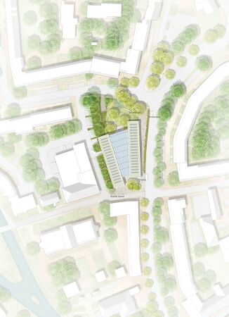 3. Preis: Behnisch Architekten (Mnchen) mit Atelier Weimar (Weimar) und LiLASP Lichtenstein Landschaftsarchitektur und Stadtplanung (Hamburg), Lageplan