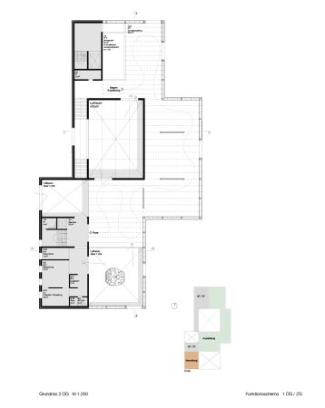 1. Preis: AFF Architekten mit POLA Landschaftsarchitekten (beide Berlin), Grundriss 2. Obergeschoss