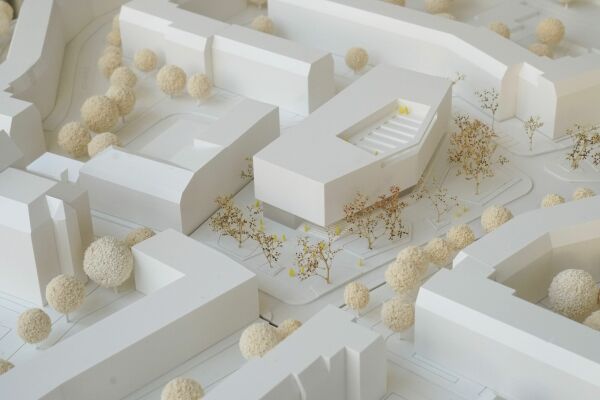 Eine Anerkennung: Hascher Jehle Berlin mit Weidinger Landschaftsarchitekten (beide Berlin), Modell