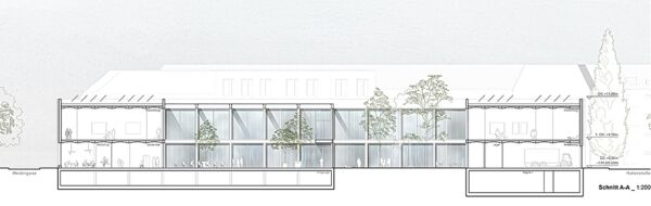 Eine Anerkennung: Grntuch Ernst mit Levin Monsigny Landschaftsarchitekten (beide Berlin), Lngsschnitt