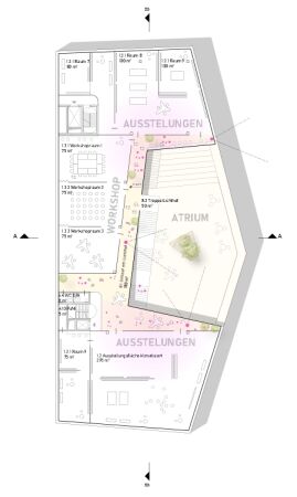 Eine Anerkennung: Hascher Jehle Berlin mit Weidinger Landschaftsarchitekten (beide Berlin), Grundriss 3. Obergeschoss