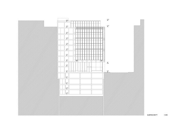 3. Preis: ARGE von Atelier Britz und Haupt (Hamburg) mit WPW Ingenieure (Saarbr�cken), Schnitt Quer