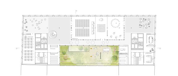2: Preis: kbnk Architekten (Hamburg) mit HPS Planungsb�ro Schumacher (Rheinbach), Grundriss 1. Obergeschoss