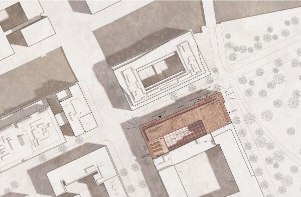 Anerkennung: MOELLER SOYDAN (Berlin) mit HDH Berlin und PICHLER Ingenieure (beide Berlin), Lageplan