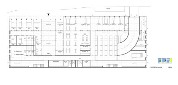 3. Preis: ARGE von Atelier Britz und Haupt (Hamburg) mit WPW Ingenieure (Saarbr�cken), Grundriss Erdgeschoss