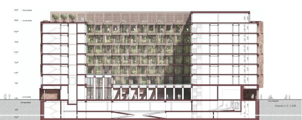 Anerkennung: MOELLER SOYDAN (Berlin) mit HDH Berlin und PICHLER Ingenieure (beide Berlin), Schnitt Lngs