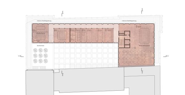Anerkennung: MOELLER SOYDAN (Berlin) mit HDH Berlin und PICHLER Ingenieure (beide Berlin), Grundriss Staffelgeschoss