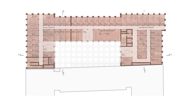 Anerkennung: MOELLER SOYDAN (Berlin) mit HDH Berlin und PICHLER Ingenieure (beide Berlin), Grundriss 6. Obergeschoss