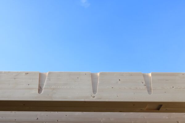 Baustellenfoto Schwalbenschwanzverbindungen