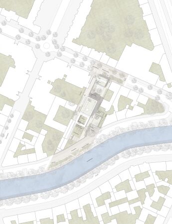 Anerkennung: Georg Scheel Wetzel Architekten (Berlin) mit Dietz & Partner Landschaftsarchitekten (Elfershausen), Lageplan