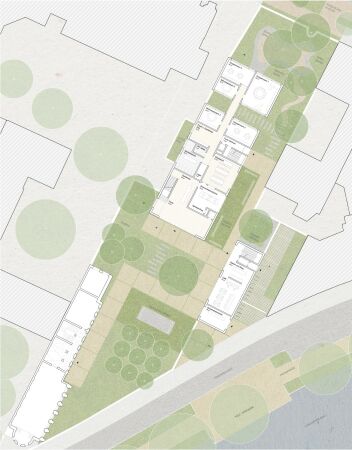 Anerkennung: Peter W. Schmidt + Assoziierte (Pforzheim) mit Fugmann Janotta Partner (Berlin), Grundriss Erdgeschoss