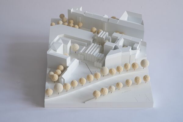 3. Preis: hope Architekten (Hamburg) mit Johannes Arolt (Berlin) und 317 Stadt- und Freiraumplanung (Landsberg), Modellfoto