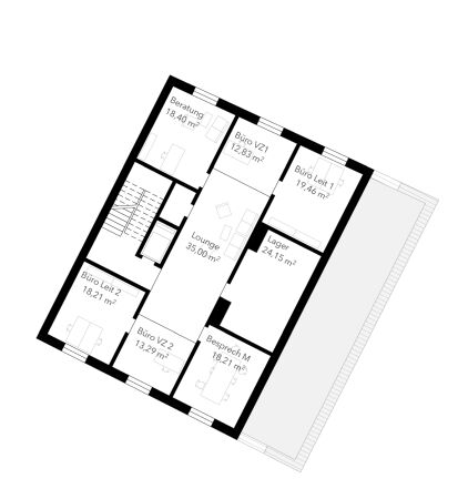 3. Preis: hope Architekten (Hamburg) mit Johannes Arolt (Berlin) und 317 Stadt- und Freiraumplanung (Landsberg), Grundriss 3. Obergeschoss