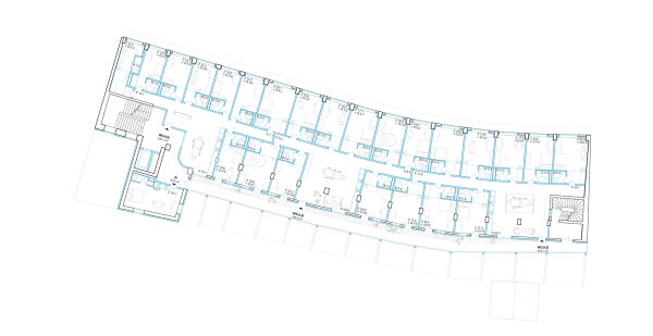 2. Preis: BHSF Architekten (Zrich) mit SIMA | BREER (Winterthur), Grundriss Regelgeschoss