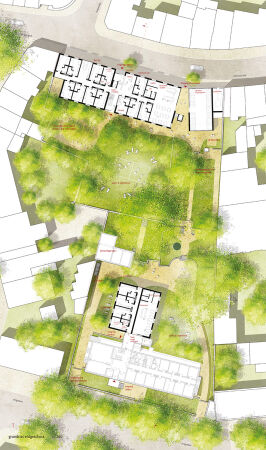 3. Preis: Konrath und Wennemar Architekten Ingenieure mit studio grngrau (beide Dsseldorf), Grundriss Erdgeschoss