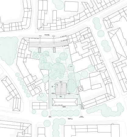1. Preis: Aretz Drr Architektur mit Lill + Sparla Landschaftsarchitekten (beide Kln), Lageplan