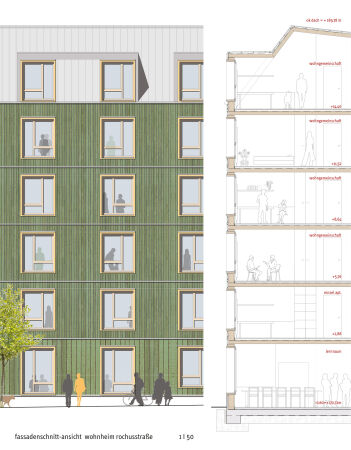 3. Preis: Konrath und Wennemar Architekten Ingenieure mit studio grngrau (beide Dsseldorf), Fassadenschnitt
