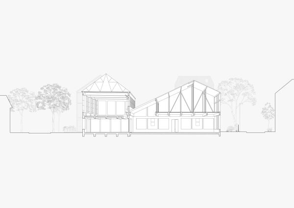 Schnitt Perspektive Werkst�tten und Fundus