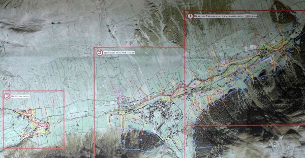 Gefahrenzonenplan bersicht, 1:5.000, Gefahrenzonenplan Galtr 2009, die.wildbach Gebietsbauleitung Oberes Inntal